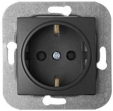 Розетка скрытая с заземлением BYLECTRICA Уют графит (РС16-532гр) купить в Мастак Розетка скрытая с заземлением BYLECTRICA Уют графит (РС16-532гр) купить в сети строительных магазинов Мастак