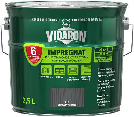 Пропитка VIDARON Impregnat V16 Серый антрацит 2 Пропитка VIDARON Impregnat V16 Серый антрацит 2