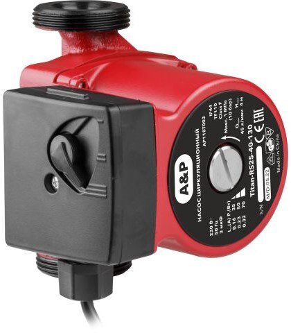 Насос циркуляционный A&P Titan-RS25-60-130 (AP118T004) купить в Мастак Насос циркуляционный A&P Titan-RS25-60-130 (AP118T004) купить в сети строительных магазинов Мастак
