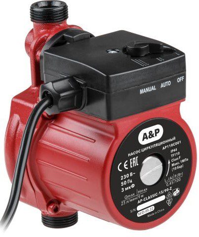 Насос циркуляционный A&P Classic-15/90-Z (AP118C001) купить в Мастак Насос циркуляционный A&P Classic-15/90-Z (AP118C001) купить в сети строительных магазинов Мастак