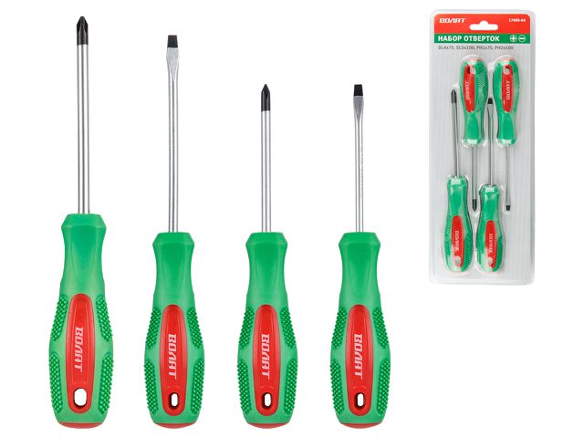 Набор отверток 4 предмета ВОЛАТ (17085-04) купить в Мастак Набор отверток 4 предмета ВОЛАТ (17085-04) купить в сети строительных магазинов Мастак