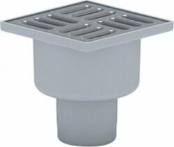 Трап с вертикальным отводом D 50 TQ5202 с сухим затвором решетка нержавеющая сталь 100х100 мм серый РосТурПласт (11402) купить в сети строительных магазинов Мастак