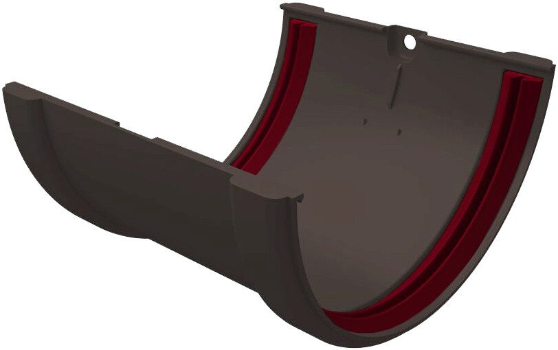 Соединитель желоба ПВХ GRAND LINE 120 мм графит купить в Мастак Соединитель желоба ПВХ GRAND LINE 120 мм графит купить в сети строительных магазинов Мастак