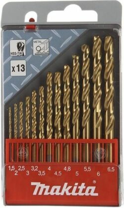 Набор сверл по металлу 13 штук MAKITA HSS-TiN (D-43577) купить в сети строительных магазинов Мастак