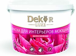 Краска ВД акриловая DEKOR для интерьеров моющаяся белая 7 кг (31-679) купить в сети строительных магазинов Мастак