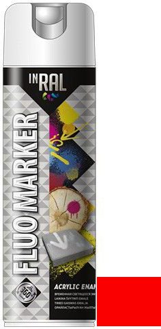 Эмаль аэрозольная маркировочная красный INRAL Spray Professional Fluomarker 500 мл (26-7-5-008) купить в сети строительных магазинов Мастак