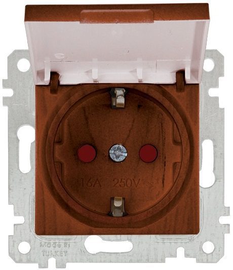 Розетка скрытая с крышкой и заземлением MUTLUSAN Rita орех (2200 611 0257) купить в Мастак Розетка скрытая с крышкой и заземлением MUTLUSAN Rita орех (2200 611 0257) купить в сети строительных магазинов Мастак