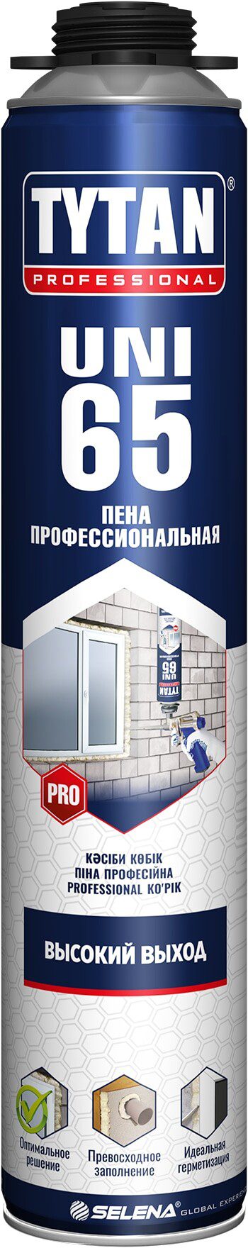 Пена монтажная TYTAN Professional 65 UNI летняя 750 мл купить в Мастак Пена монтажная TYTAN Professional 65 UNI летняя 750 мл купить в сети строительных магазинов Мастак