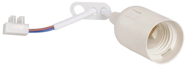 Патрон для лампочки Е27 подвесной с клеммой IEK белый (Ппл27-04-К51) купить в Мастак Патрон для лампочки Е27 подвесной с клеммой IEK белый (Ппл27-04-К51) купить в сети строительных магазинов Мастак