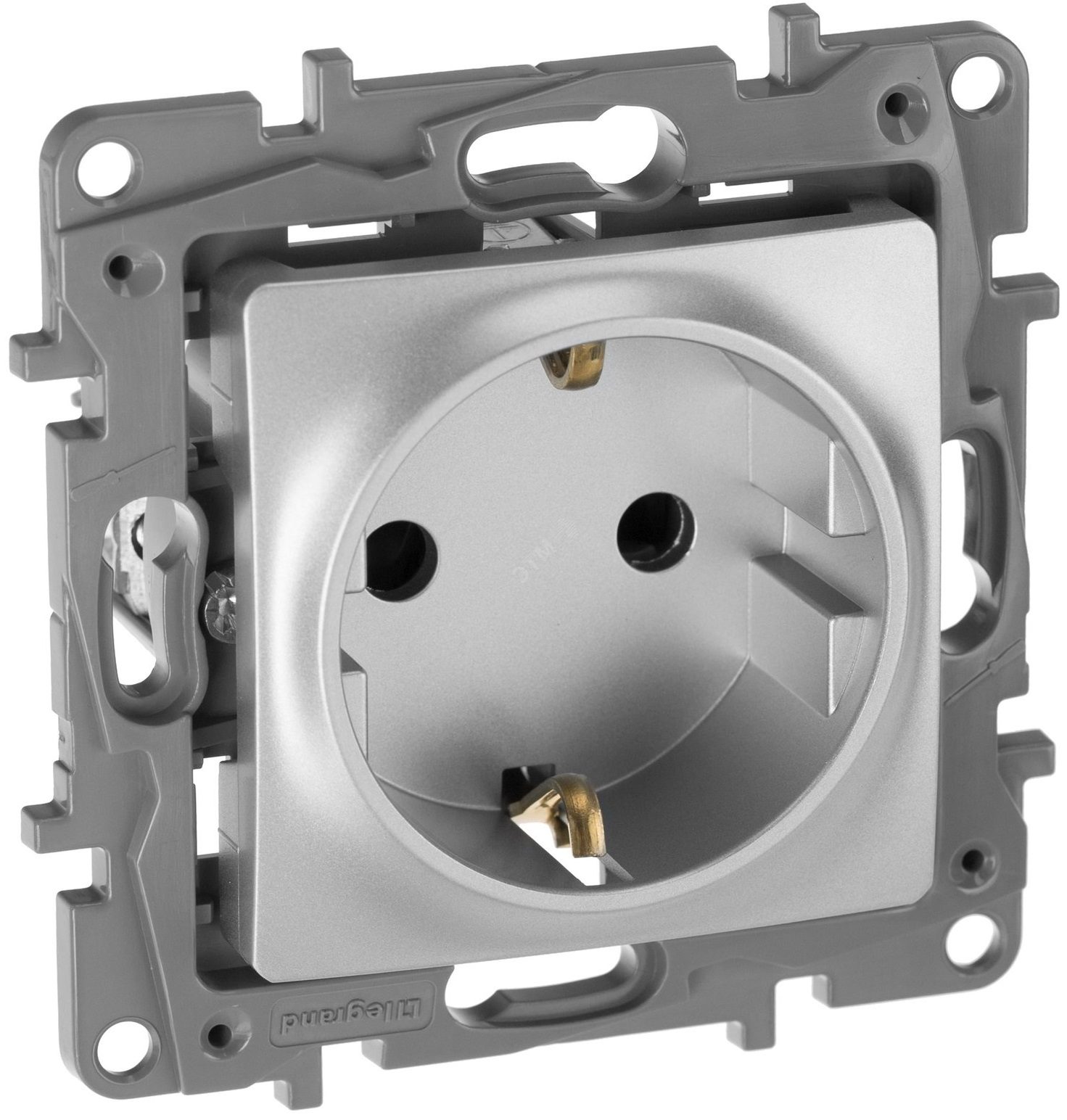 Розетка скрытая с заземлением LEGRAND Etika алюминий (672422) купить в Мастак Розетка скрытая с заземлением LEGRAND Etika алюминий (672422) купить в сети строительных магазинов Мастак