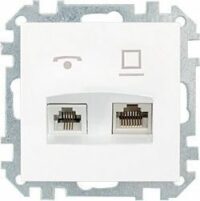 Розетка компьютерная и телефонная BYLECTRICA Стиль белая (ТРК-004) купить в сети строительных магазинов Мастак