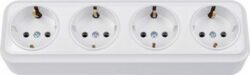 Розетка четверная наружная с заземлением BYLECTRICA Вариант белая (РА16-0182) купить в сети строительных магазинов Мастак