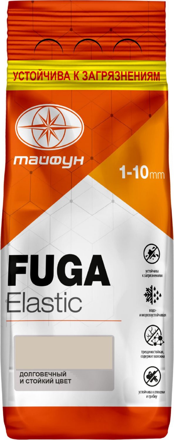 Фуга цементная ТАЙФУН Elastic №212 серо-коричневая 2 кг купить в Мастак Фуга цементная ТАЙФУН Elastic №212 серо-коричневая 2 кг купить в сети строительных магазинов Мастак