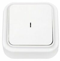 Выключатель одноклавишный наружный с подсветкой BYLECTRICA Пралеска белый (А1 10-214) купить в сети строительных магазинов Мастак