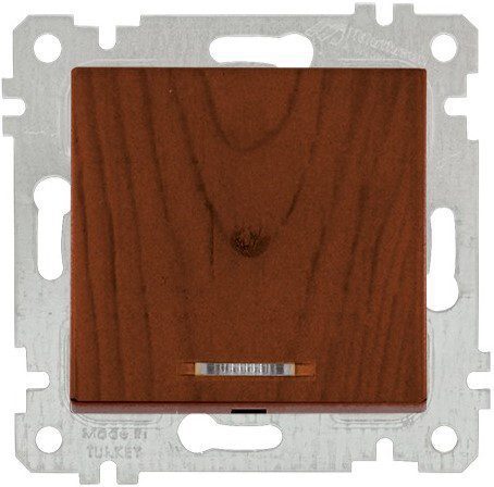 Выключатель одноклавишный скрытый с подсветкой MUTLUSAN Rita орех (2200 415 0257) купить в Мастак Выключатель одноклавишный скрытый с подсветкой MUTLUSAN Rita орех (2200 415 0257) купить в сети строительных магазинов Мастак