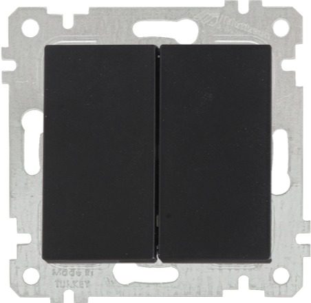 Выключатель двухклавишный скрытый MUTLUSAN Rita черный (2200 402 0284) купить в Мастак Выключатель двухклавишный скрытый MUTLUSAN Rita черный (2200 402 0284) купить в сети строительных магазинов Мастак