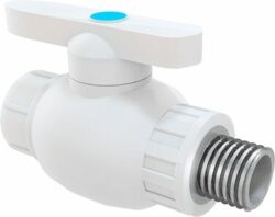 Кран шаровой ПП 20 наружная резьба белый РосТурПласт (17136) купить в сети строительных магазинов Мастак