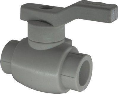 Кран шаровой ПП 40 полнопроходной серый РосТурПласт (15816) купить в Мастак Кран шаровой ПП 40 полнопроходной серый РосТурПласт (15816) купить в сети строительных магазинов Мастак
