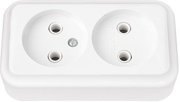 Розетка двойная наружная BYLECTRICA Пралеска белая (РА16-260) купить в Мастак Розетка двойная наружная BYLECTRICA Пралеска белая (РА16-260) купить в сети строительных магазинов Мастак