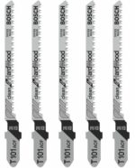 Пилка для электролобзика BOSCH Clean for Hard Wood T101AOF 5 штук (2608634233) купить в сети строительных магазинов Мастак
