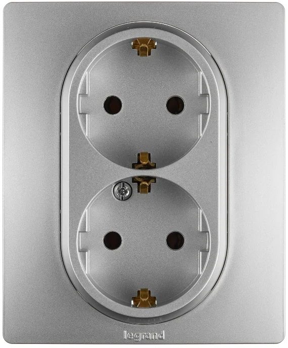 Розетка двойная скрытая с заземлением LEGRAND Etika алюминий (672423) купить в Мастак Розетка двойная скрытая с заземлением LEGRAND Etika алюминий (672423) купить в сети строительных магазинов Мастак