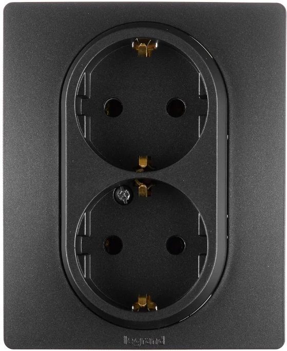 Розетка двойная скрытая с заземлением LEGRAND Etika антрацит (672623) купить в Мастак Розетка двойная скрытая с заземлением LEGRAND Etika антрацит (672623) купить в сети строительных магазинов Мастак