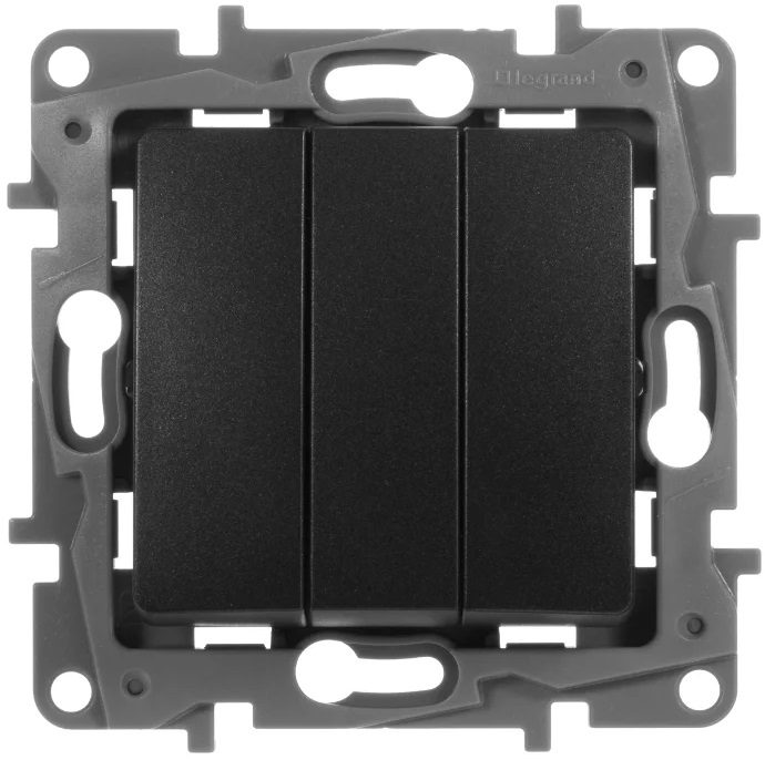 Выключатель трехклавишный скрытый LEGRAND Etika антрацит (672613) купить в Мастак Выключатель трехклавишный скрытый LEGRAND Etika антрацит (672613) купить в сети строительных магазинов Мастак