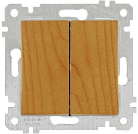 Выключатель двухклавишный скрытый MUTLUSAN Rita дуб (2200 402 0258) купить в Мастак Выключатель двухклавишный скрытый MUTLUSAN Rita дуб (2200 402 0258) купить в сети строительных магазинов Мастак