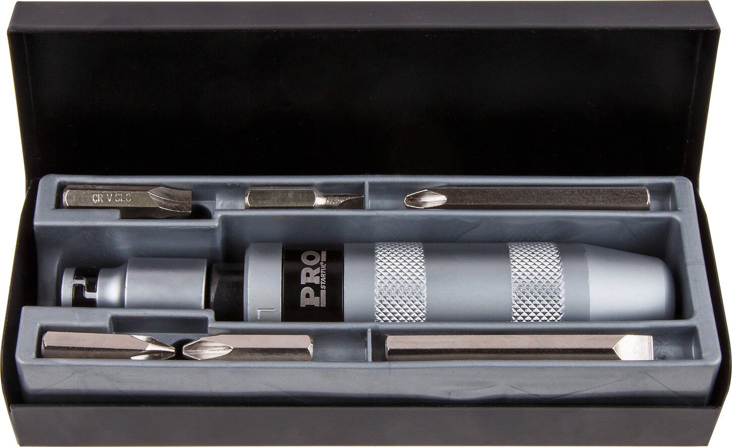 Отвертка ударно-поворотная с набором бит PRO STARTUL 7 предметов (PRO-6057) купить в Мастак Отвертка ударно-поворотная с набором бит PRO STARTUL 7 предметов (PRO-6057) купить в сети строительных магазинов Мастак