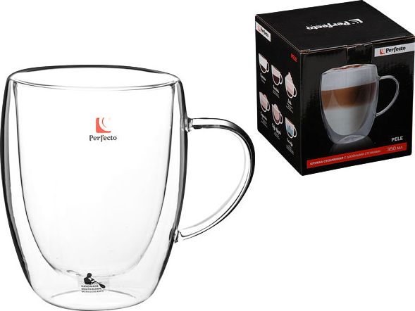 Кружка стеклянная PERFECTO LINEA Pele с двойными стенками 350 мл (30-003350) купить в Мастак Кружка стеклянная PERFECTO LINEA Pele с двойными стенками 350 мл (30-003350) купить в сети строительных магазинов Мастак