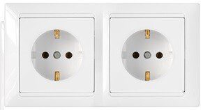 Розетка двойная скрытая с заземлением BYLECTRICA Стиль белая (РС16-355) купить в Мастак Розетка двойная скрытая с заземлением BYLECTRICA Стиль белая (РС16-355) купить в сети строительных магазинов Мастак