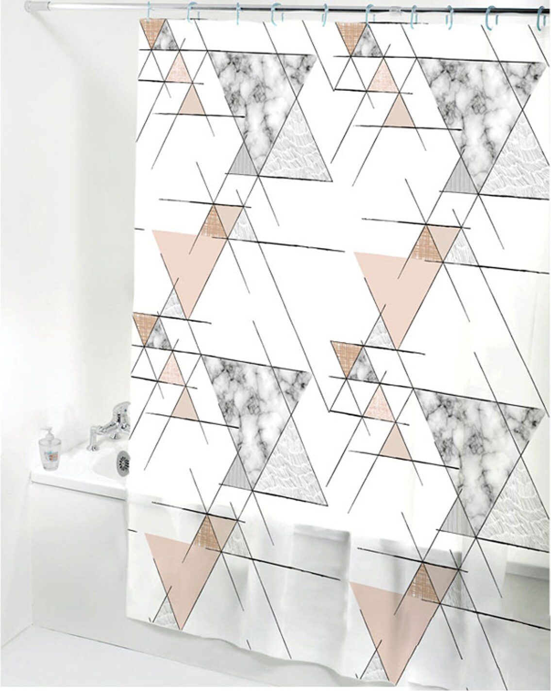 Штора для ванной комнаты 180х180 с кольцами PERFECTO LINEA Secret мраморный узор (36-118002) купить в Мастак Штора для ванной комнаты 180х180 с кольцами PERFECTO LINEA Secret мраморный узор (36-118002) купить в сети строительных магазинов Мастак