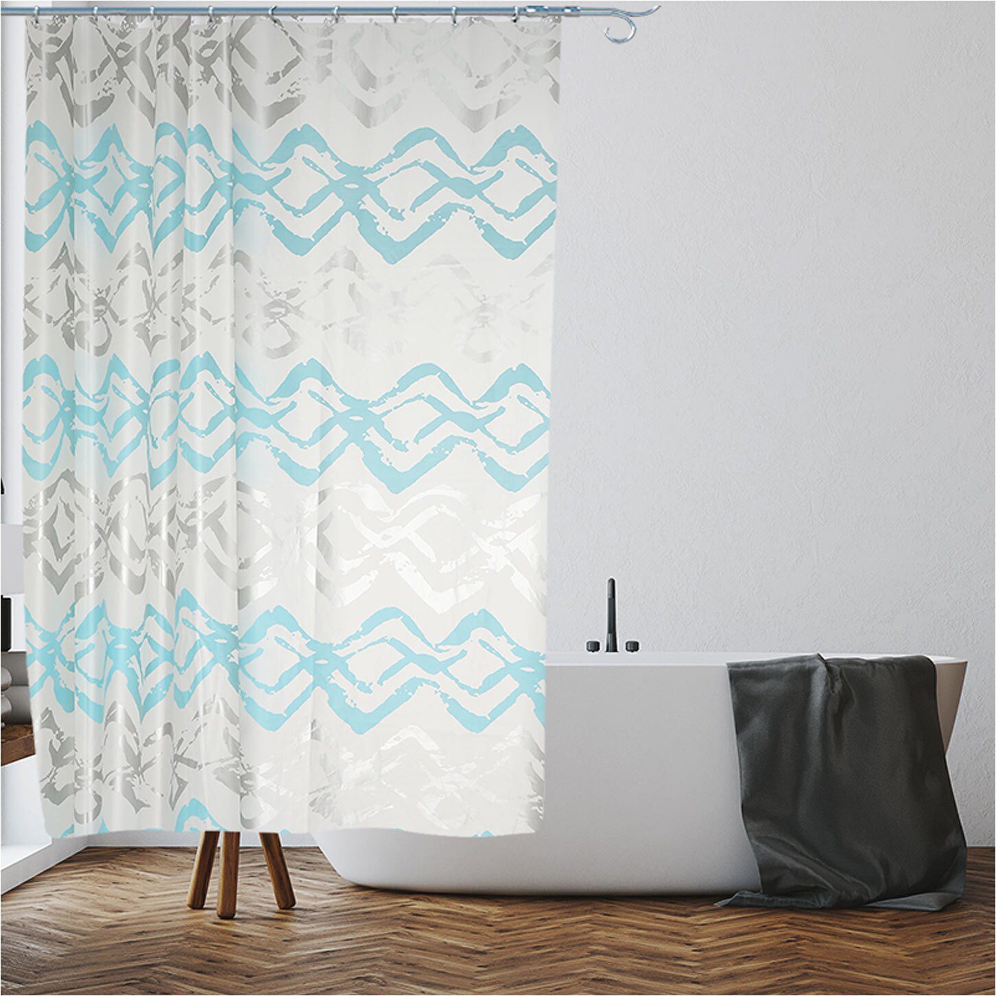 Штора для ванной комнаты 180х180 с кольцами PERFECTO LINEA Secret морская волна (36-118004) купить в Мастак Штора для ванной комнаты 180х180 с кольцами PERFECTO LINEA Secret морская волна (36-118004) купить в сети строительных магазинов Мастак