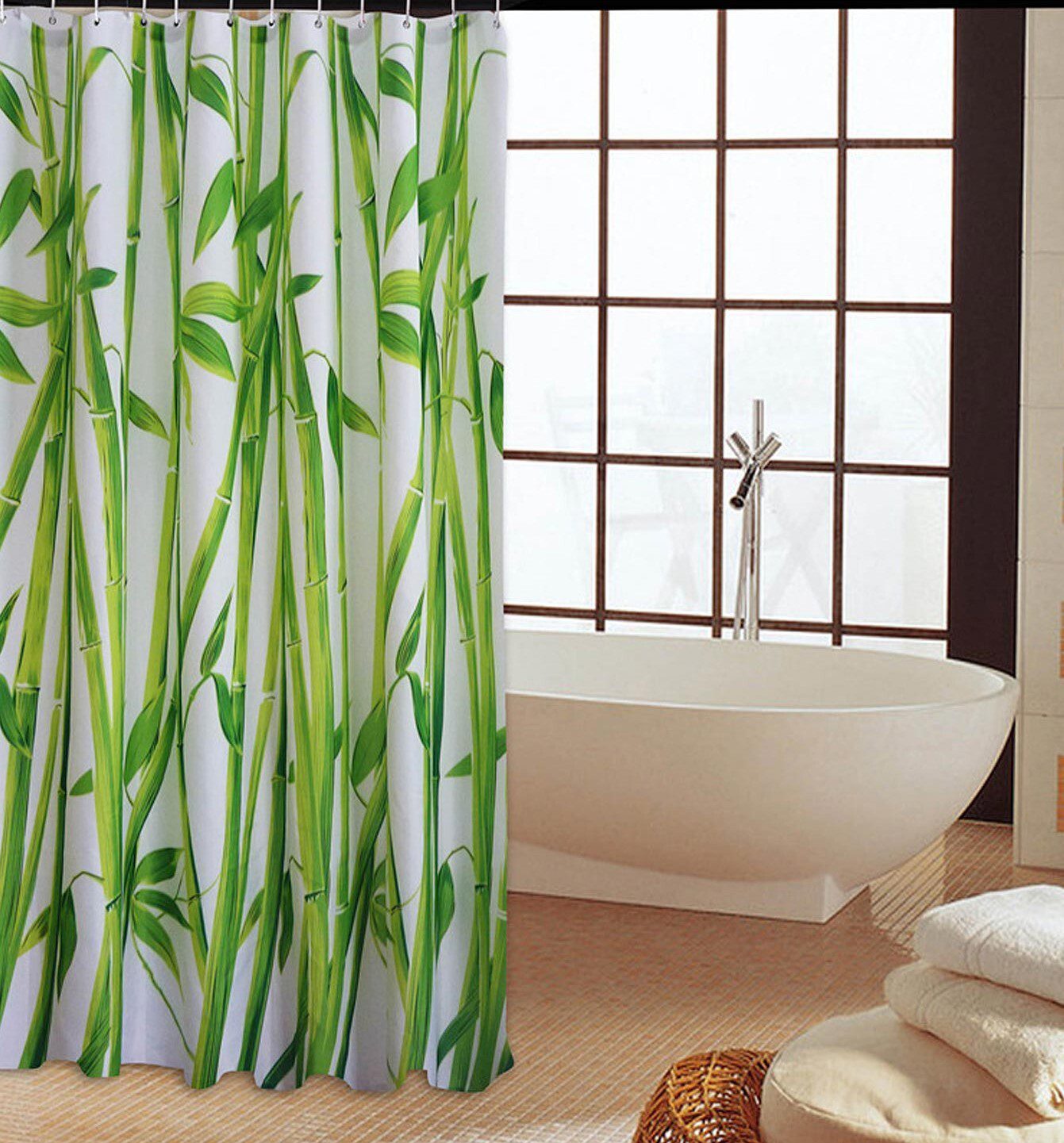 Штора для ванной комнаты 180х180 с кольцами PERFECTO LINEA Harmony бамбук (36-118010) купить в Мастак Штора для ванной комнаты 180х180 с кольцами PERFECTO LINEA Harmony бамбук (36-118010) купить в сети строительных магазинов Мастак