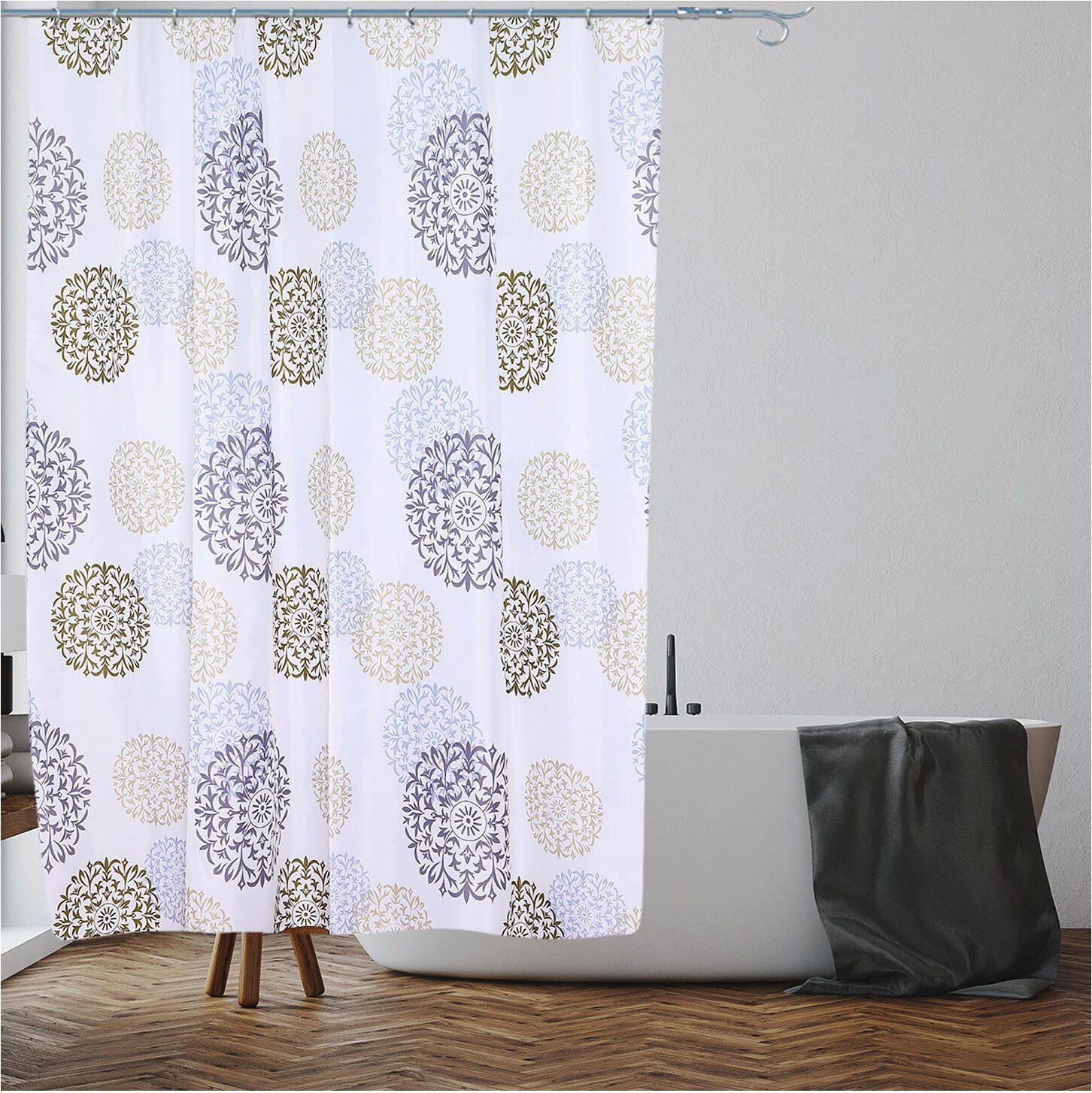 Штора для ванной комнаты 180х180 с кольцами PERFECTO LINEA Harmony блики (36-118017) купить в Мастак Штора для ванной комнаты 180х180 с кольцами PERFECTO LINEA Harmony блики (36-118017) купить в сети строительных магазинов Мастак