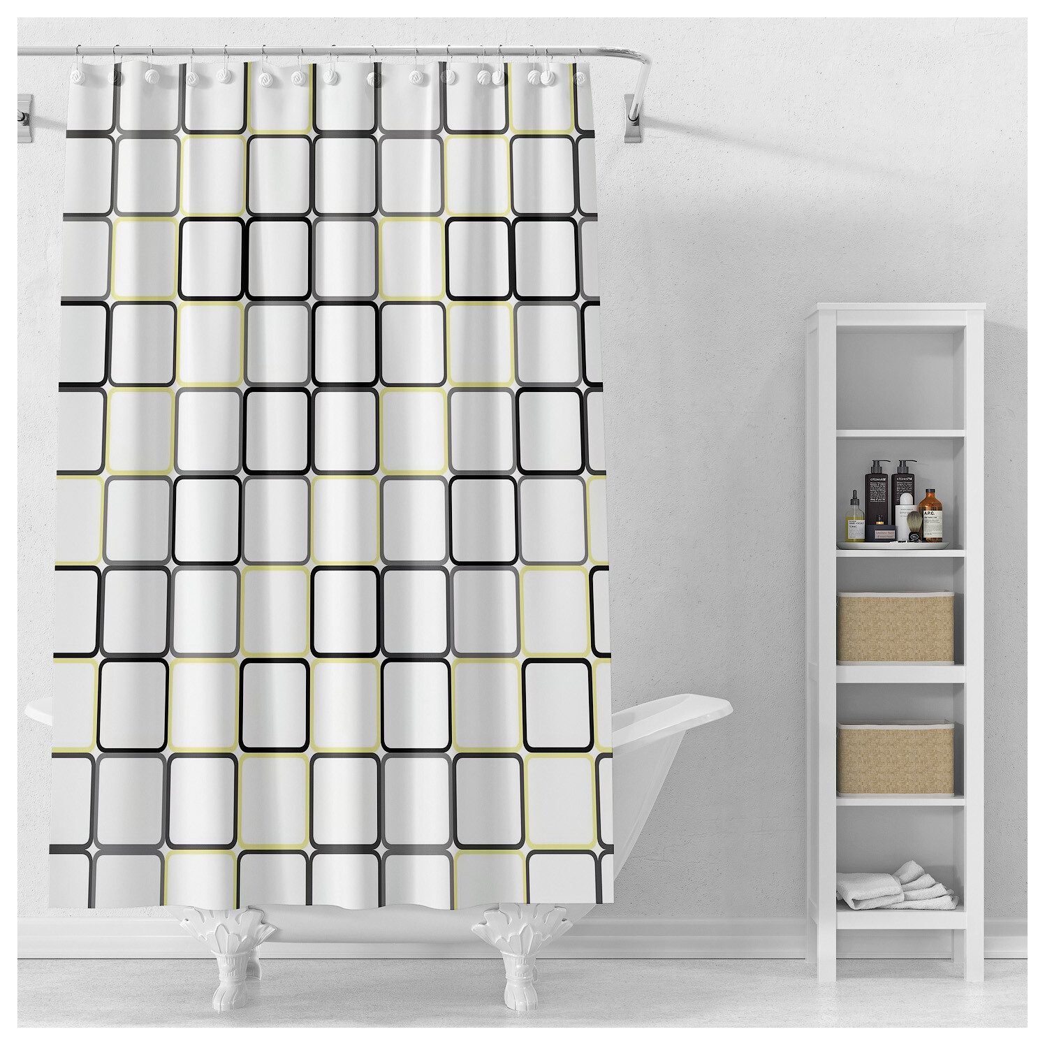 Штора для ванной комнаты 180х180 с кольцами PERFECTO LINEA Secret графика (36-118103) купить в Мастак Штора для ванной комнаты 180х180 с кольцами PERFECTO LINEA Secret графика (36-118103) купить в сети строительных магазинов Мастак