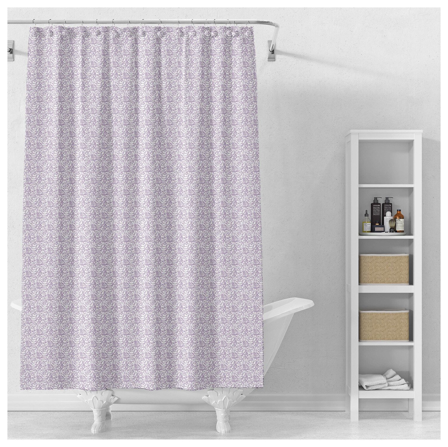 Штора для ванной комнаты 180х180 с кольцами PERFECTO LINEA Secret розы (36-118108) купить в Мастак Штора для ванной комнаты 180х180 с кольцами PERFECTO LINEA Secret розы (36-118108) купить в сети строительных магазинов Мастак