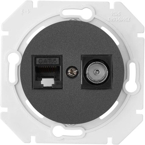 Розетка компьютерная и телевизионная скрытая BYLECTRICA Прованс графит (ТК-6351гр) купить в Мастак Розетка компьютерная и телевизионная скрытая BYLECTRICA Прованс графит (ТК-6351гр) купить в сети строительных магазинов Мастак