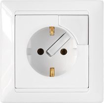 Розетка скрытая с заземлением с выталкивателем BYLECTRICA Стиль белая (РС16-368) купить в Мастак Розетка скрытая с заземлением с выталкивателем BYLECTRICA Стиль белая (РС16-368) купить в сети строительных магазинов Мастак