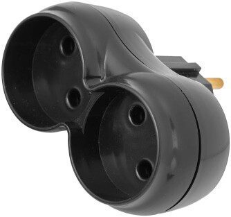 Разветвитель двойной для розетки BYLECTRICA 16А 250В черный (РВ16-374ч) купить в Мастак Разветвитель двойной для розетки BYLECTRICA 16А 250В черный (РВ16-374ч) купить в сети строительных магазинов Мастак