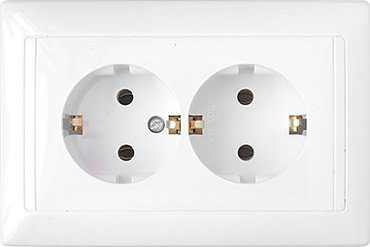 Розетка двойная скрытая с заземлением BYLECTRICA Стиль белая (РС16-313) купить в Мастак Розетка двойная скрытая с заземлением BYLECTRICA Стиль белая (РС16-313) купить в сети строительных магазинов Мастак