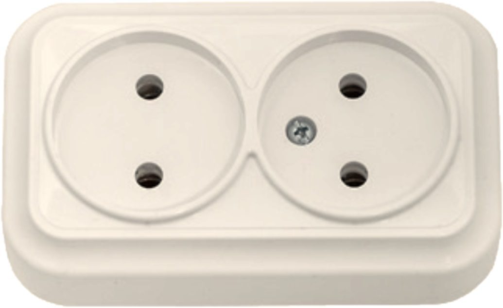 Розетка двойная наружная BYLECTRICA Вариант бежевая (РА16-0141 бежевый) купить в Мастак Розетка двойная наружная BYLECTRICA Вариант бежевая (РА16-0141 бежевый) купить в сети строительных магазинов Мастак