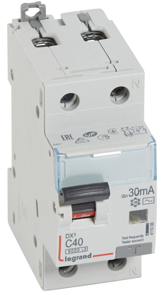 Дифавтомат LEGRAND DX3 1Р+N 40А С 30мА 6кА (411006) купить в Мастак Дифавтомат LEGRAND DX3 1Р+N 40А С 30мА 6кА (411006) купить в сети строительных магазинов Мастак
