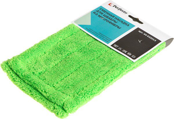 Сменная насадка для швабры PERFECTO LINEA из микрофибры зеленая (44-432013) купить в Мастак Сменная насадка для швабры PERFECTO LINEA из микрофибры зеленая (44-432013) купить в сети строительных магазинов Мастак