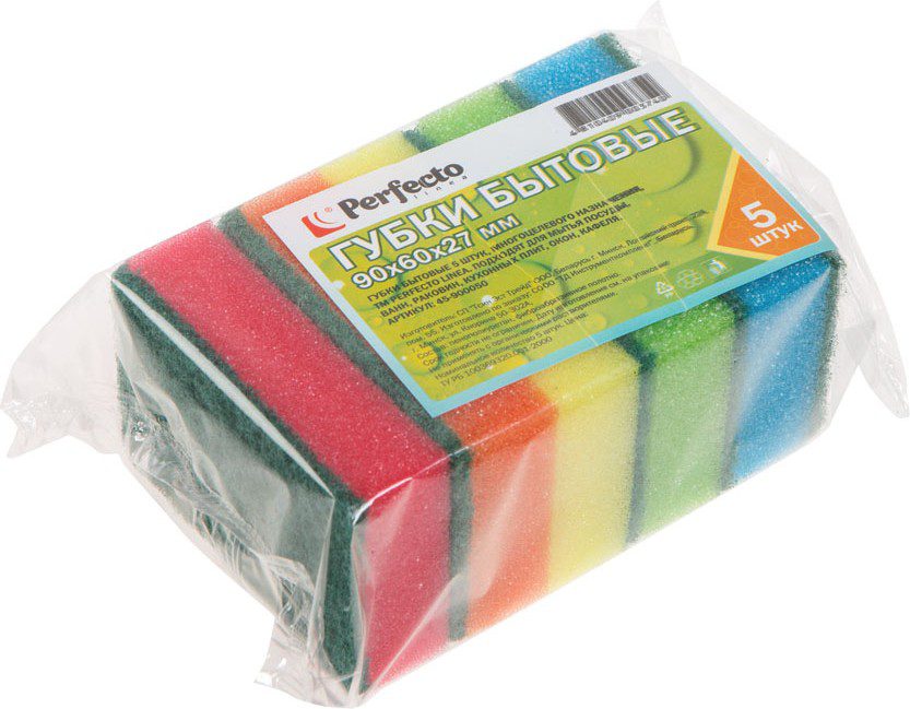 Губки бытовые PERFECTO LINEA 5 штук (45-900050) купить в Мастак Губки бытовые PERFECTO LINEA 5 штук (45-900050) купить в сети строительных магазинов Мастак