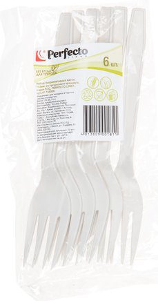 Вилки столовые одноразовые из кукурузного крахмала PERFECTO LINEA Eco 6 штук (47-158006) купить в Мастак Вилки столовые одноразовые из кукурузного крахмала PERFECTO LINEA Eco 6 штук (47-158006) купить в сети строительных магазинов Мастак