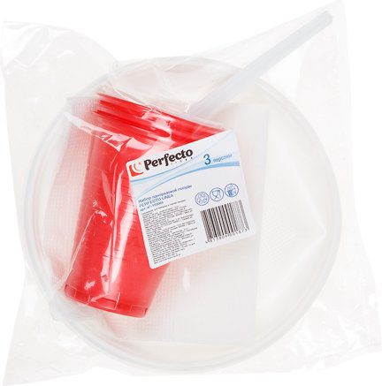 Набор одноразовой посуды на 3 персоны PERFECTO LINEA (47-165003) купить в Мастак Набор одноразовой посуды на 3 персоны PERFECTO LINEA (47-165003) купить в сети строительных магазинов Мастак