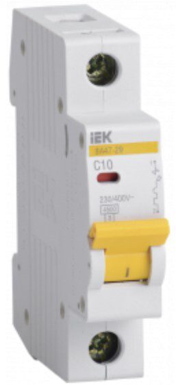 Автоматический выключатель IEK ВА47-29 1Р 10А С 4 Автоматический выключатель IEK ВА47-29 1Р 10А С 4