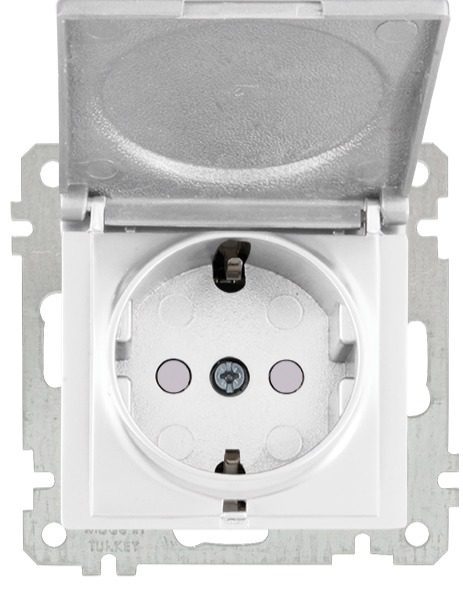 Розетка скрытая с крышкой и заземлением MUTLUSAN Daria белая (2100 611 0201) купить в Мастак Розетка скрытая с крышкой и заземлением MUTLUSAN Daria белая (2100 611 0201) купить в сети строительных магазинов Мастак