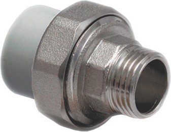 Американка ПП 25х3/4" с наружной резьбой серая РосТурПласт (15520) купить в Мастак Американка ПП 25х3/4" с наружной резьбой серая РосТурПласт (15520) купить в сети строительных магазинов Мастак